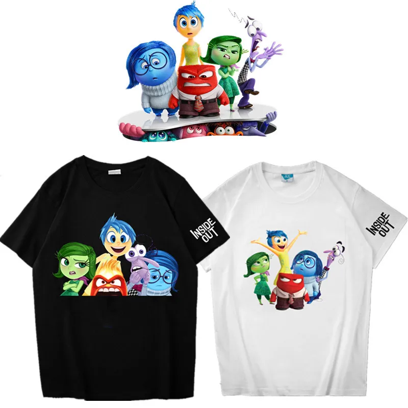 Inside Out Delight-Vibrant Cartoon T-Shirt for Kids Top Tee Shirt Funny Clothes Girls Loose Comfort Pullover Casual Clothes Gift