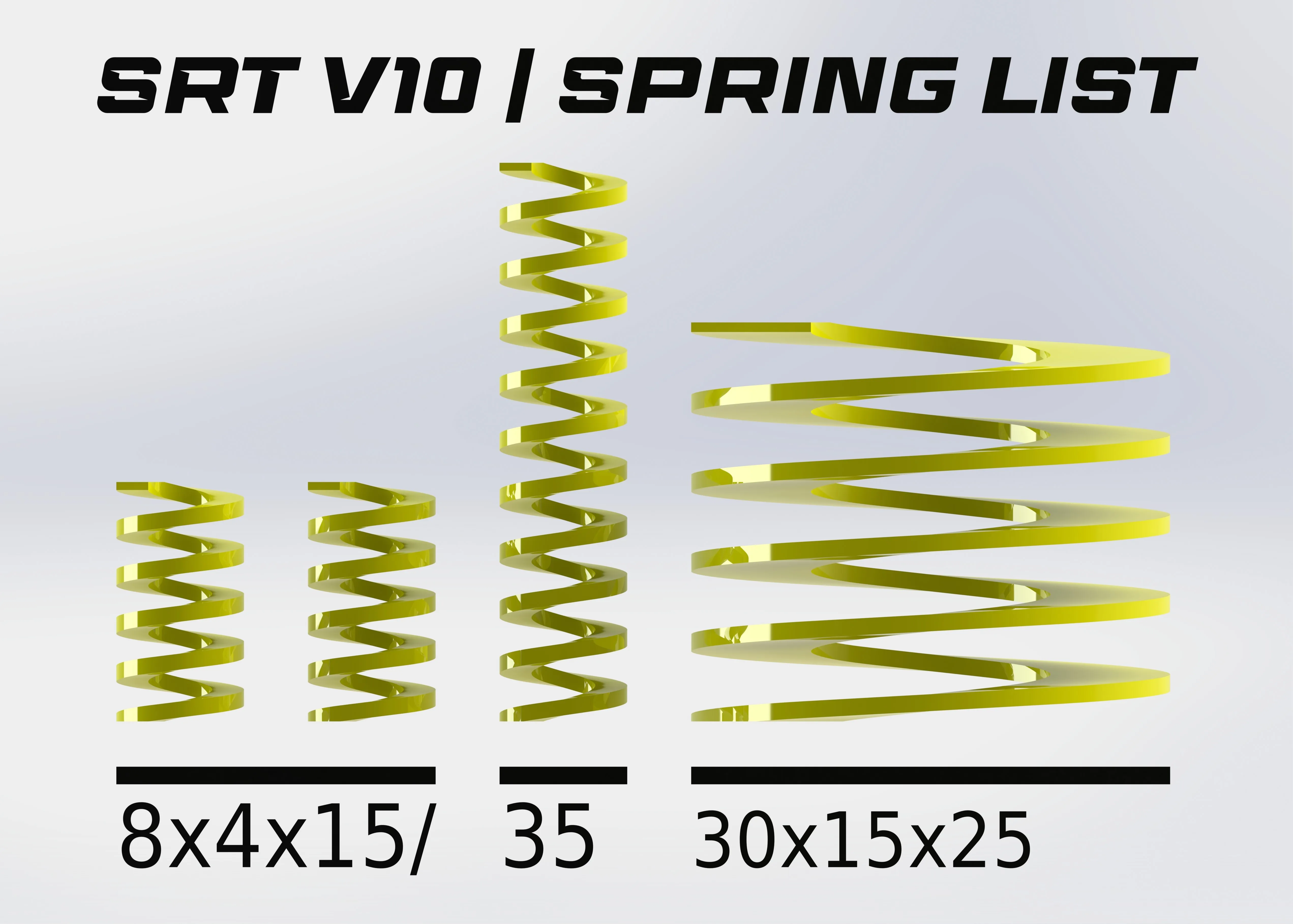 Einkaufsliste für das SRT V10 h-Mustergetriebe für Sim-Rennen