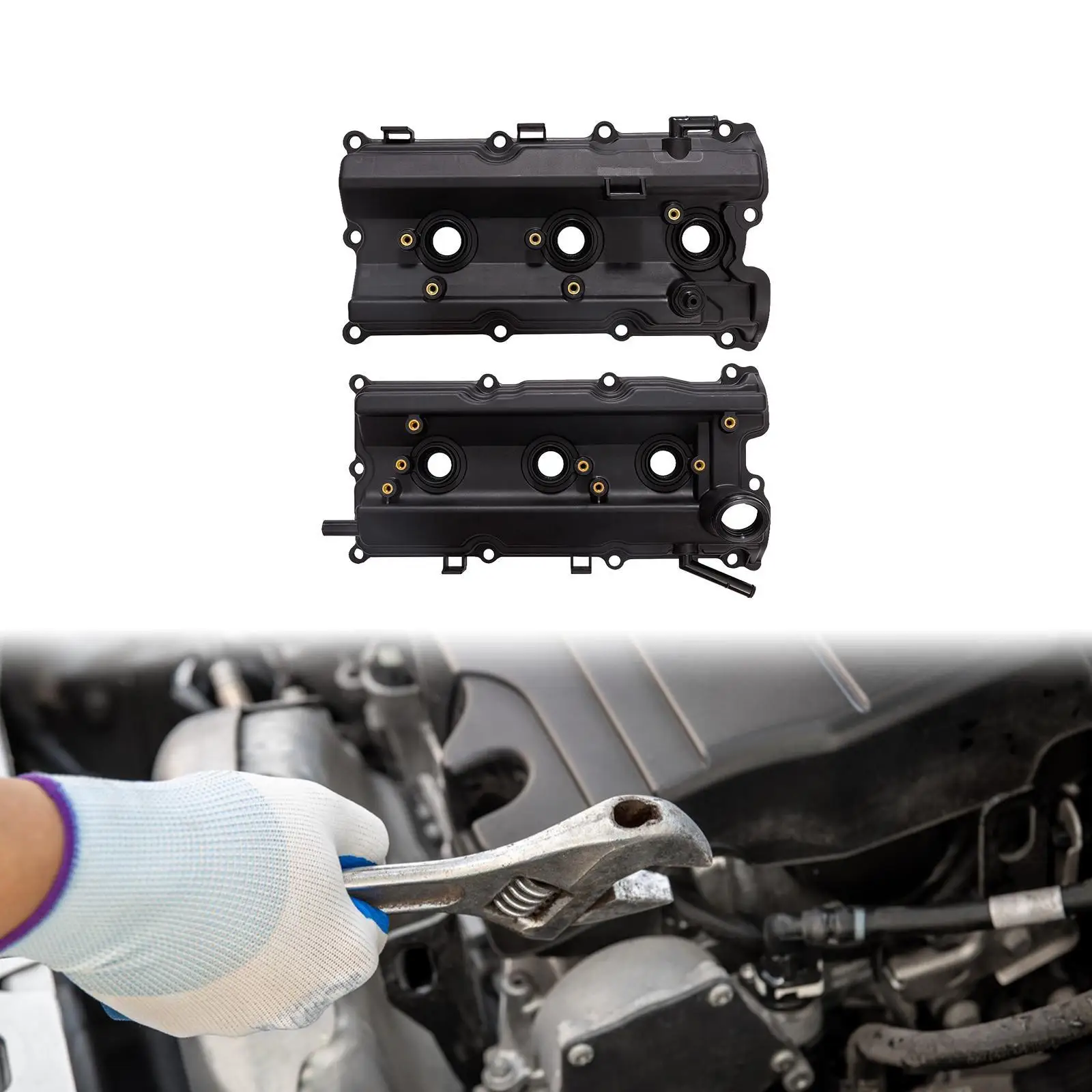 2 tampas de válvula de motor 13264-am600 peças sobressalentes com junta portátil premium profissional substituição para infiniti fx35 3,5l