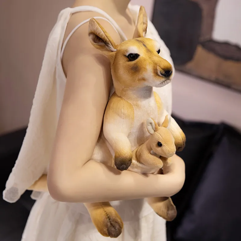 Realistische moeder-kind kangoeroe knuffel zacht gevulde pop kinderen verjaardagscadeau kinderkamer decor baby sussen slaap pop