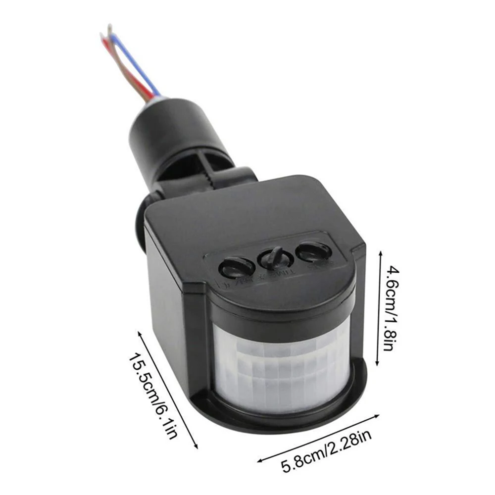 Lampu LED Sensor gerak luar ruangan, lampu dinding Sensor gerak inframerah PIR detektor Sensor saklar RF180 derajat AC85V ~ 260V 12V