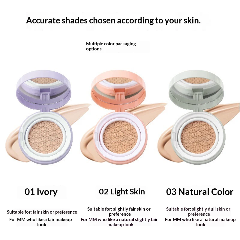 [Lameila Air Cushion BB Cream Coverage Waterproof Foundation 3 Colors Lightweight Breathable Concealer For Flawless Skin Makeup