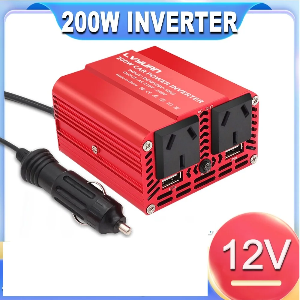 

200W Power Inverter DC 12V to AC 240V Car Converter Camping AU Outlet 2 USB