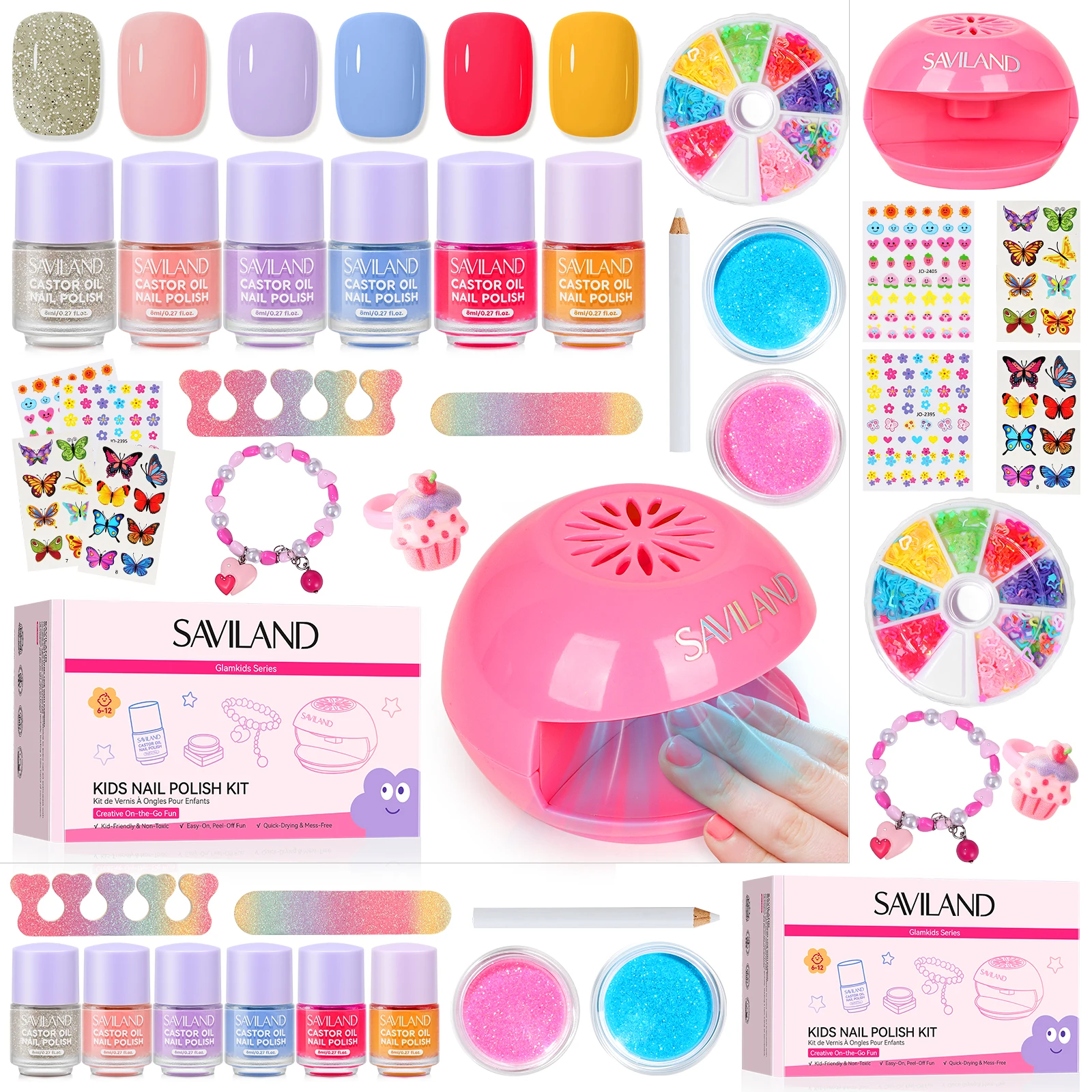 

SAVILAND Natural Nail Polish Kit Air Quick Dry Fingernail Colors Set for Women Home Manicure DIY Gift Idea Salon Quality