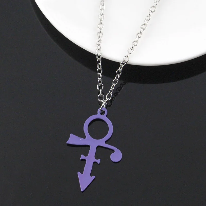 RIP Famous Singer Prince Memorial Symbol Love Logo Purple Rain collana con ciondolo di alta qualità Singer Artist Prince Gifts