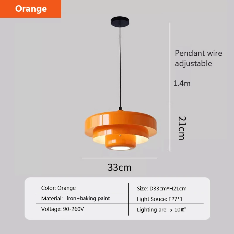 Middeleeuwse retro LED-plafondkroonluchter Oranje hanglamp Eetkamer Restaurant Home Decor Verlichting voor Cafe Bar Hanglampen