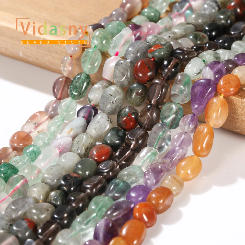 8-10mm Naturstein-Achat-Amethyst Unregelmäßige Ovale Lose Perlen für Schmuckherstellung, DIY-Armbänder und Zubehör – Detail 6