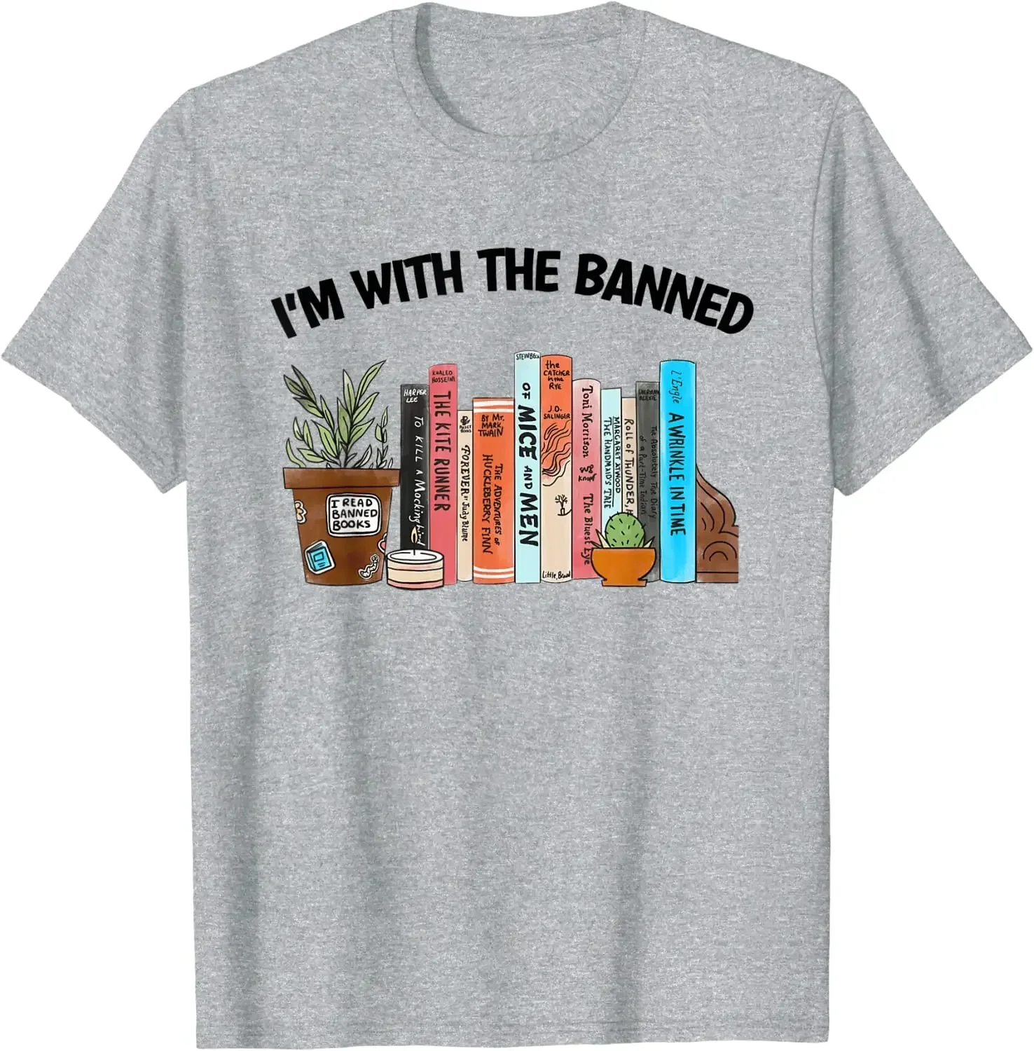 Happd Reader Clothes T-shirt graphique de bibliothécaire, style Y-Life, cadeaux, I'm with The Banned Cleaning, I Read Banned Cleaning Lovers