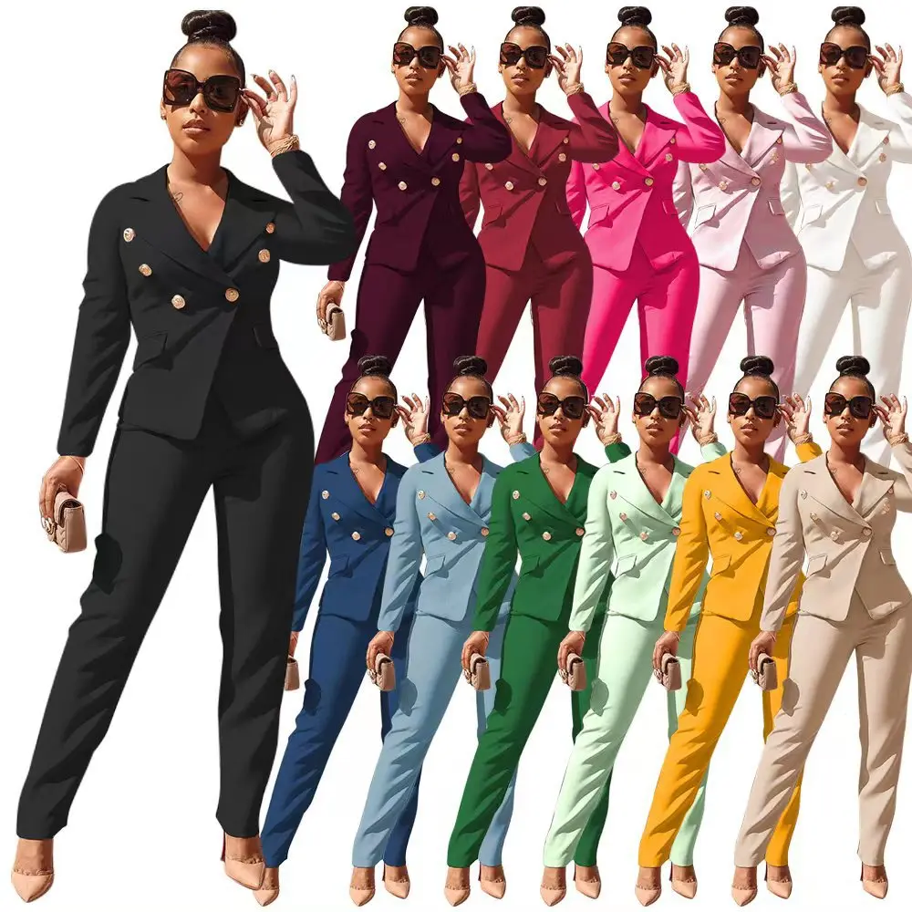 

Suits for Woman Blazer Top and Pencil Pants Suit Streetwear Office Two 2 Piece Set Women Outfits Ladies Pant Formal Set