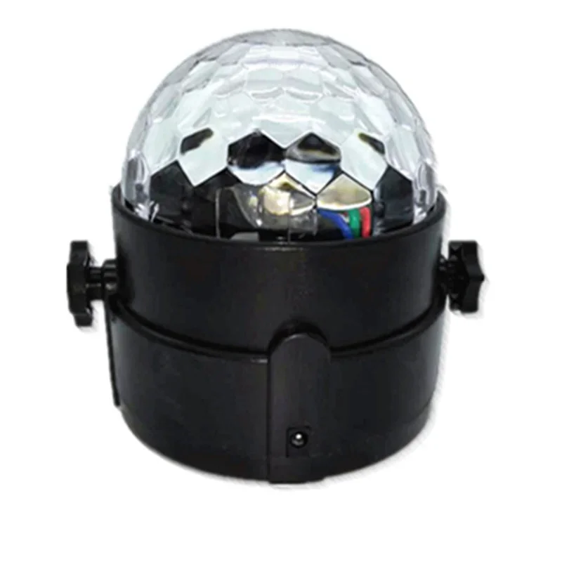 Car DJ lamp USB voice controlled mini crystal magic ball lamp remote control LED car mounted rotating charging treasure small