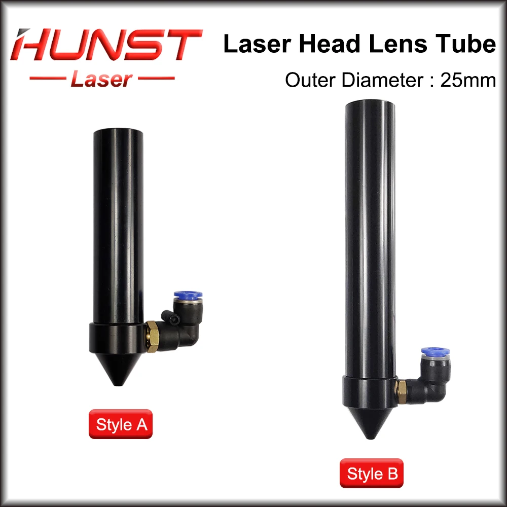 HUNST CO2 Laser Head Lens Tube & Air Nozzle Outer Diameter 25mm for Lens Dia.20 FL 50.8/63.5mm for CO2 Laser Cutting Machine