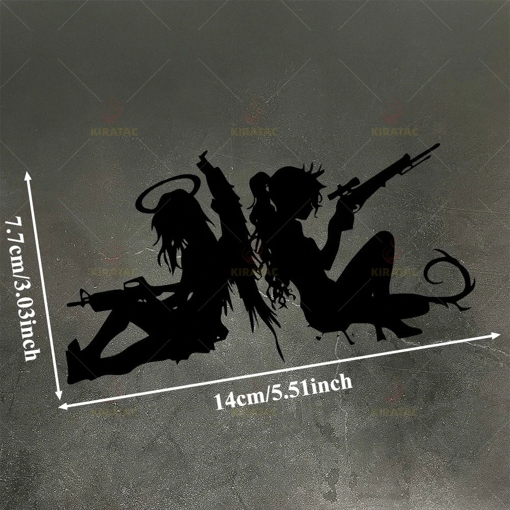 Angel And Devil Waterproof Vinyl Sticker, 1Pc, for Motorcycle Fuel Tank, Helmet, Fairing, Car Bumper, Window Decor