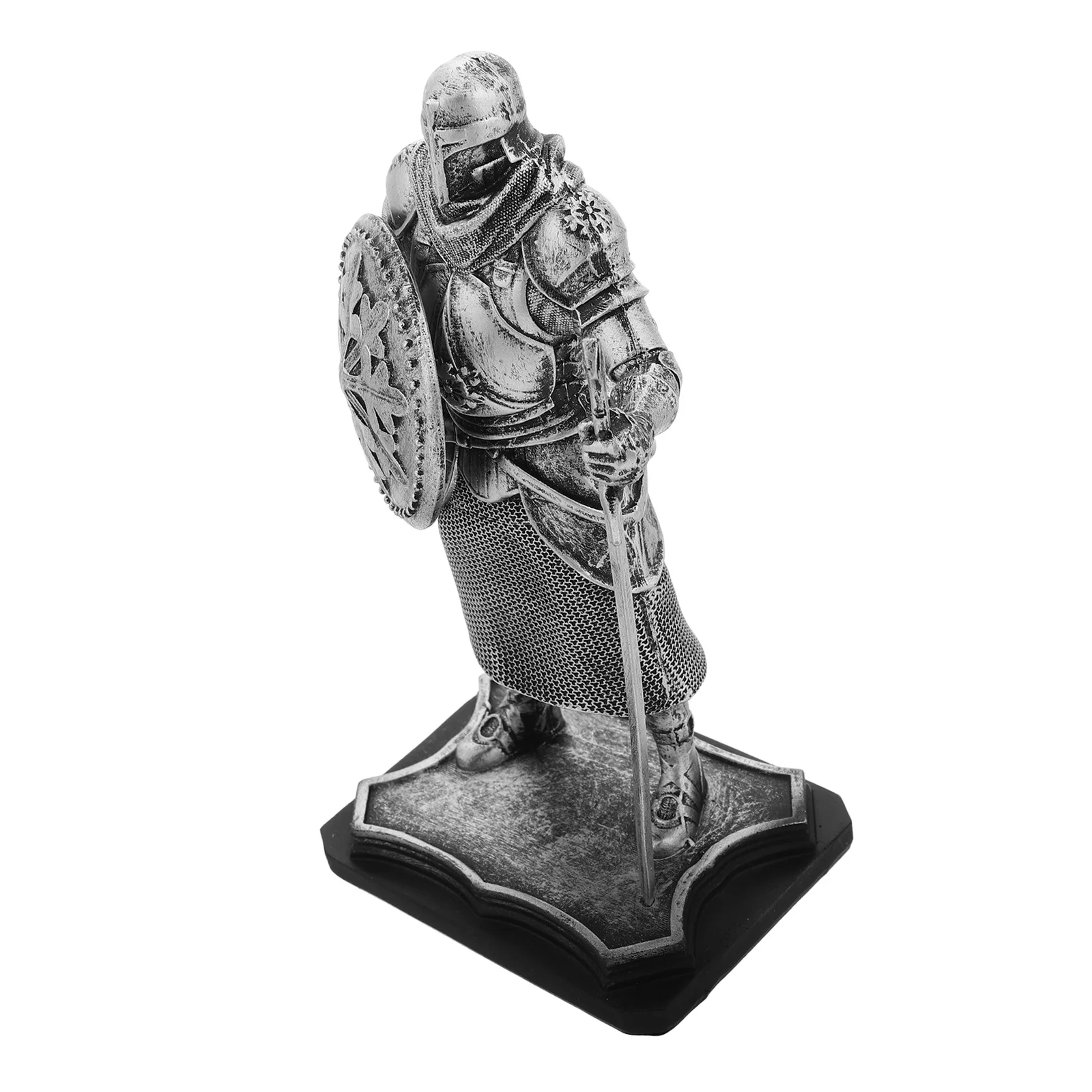 

Vintage Resin Medieval Guard Ornament Decorative Statue for Desk Shelf Living Room Office Art Sculpture Miniature