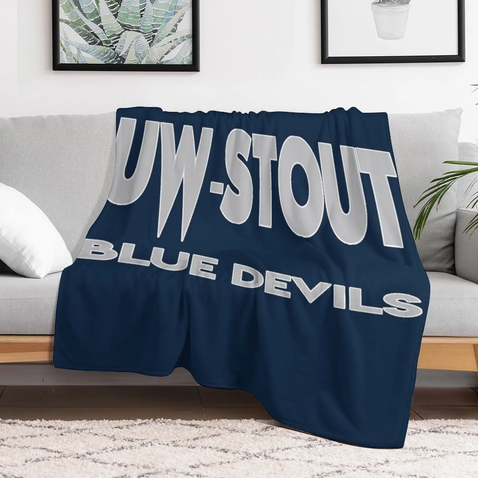 University of Wisconsina??Stout Throw Blanket heavy to sleep Furry Plaid wednesday Blankets