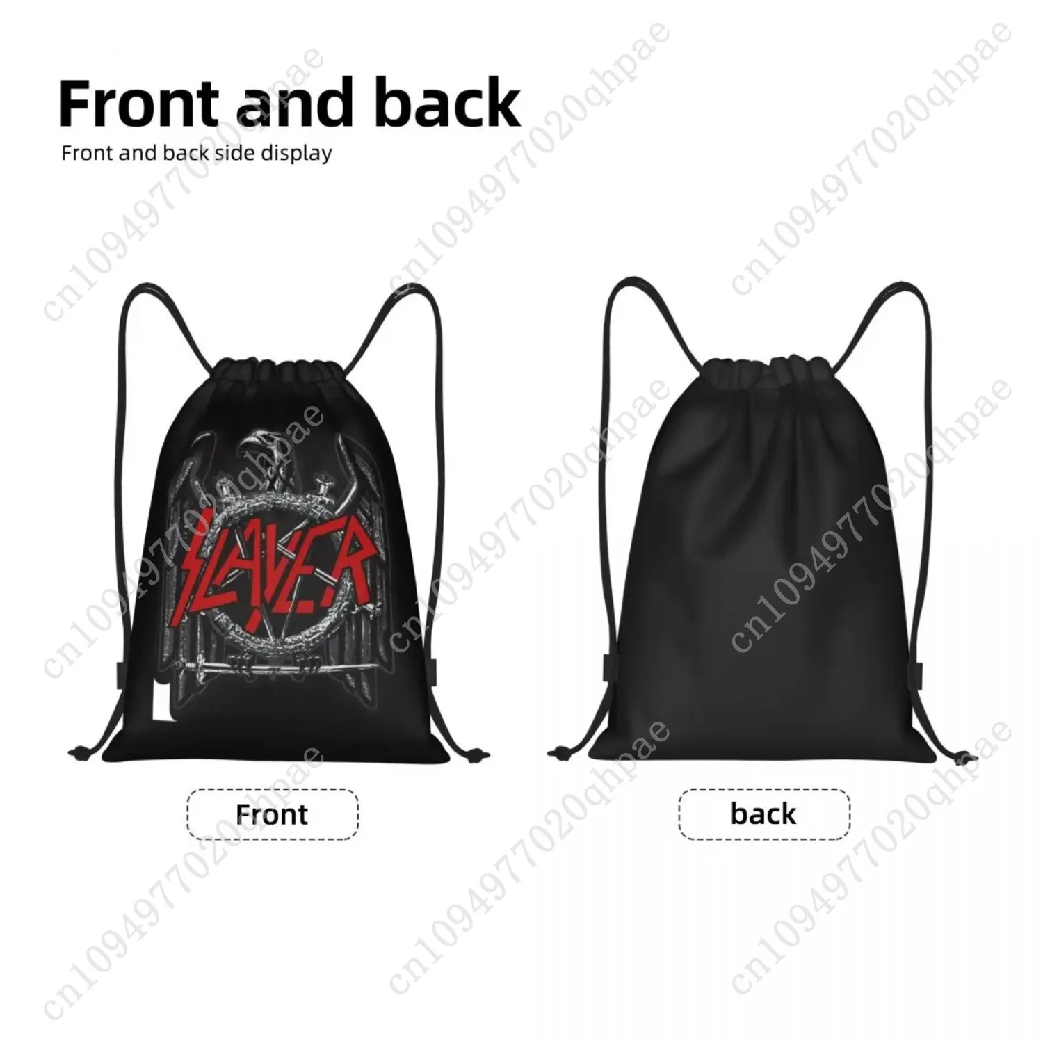 حقائب ظهر برباط بشعار القتلة المخصصة للنساء والرجال خفيفة الوزن من المعدن الثقيل أكياس رياضية لليوجا #2