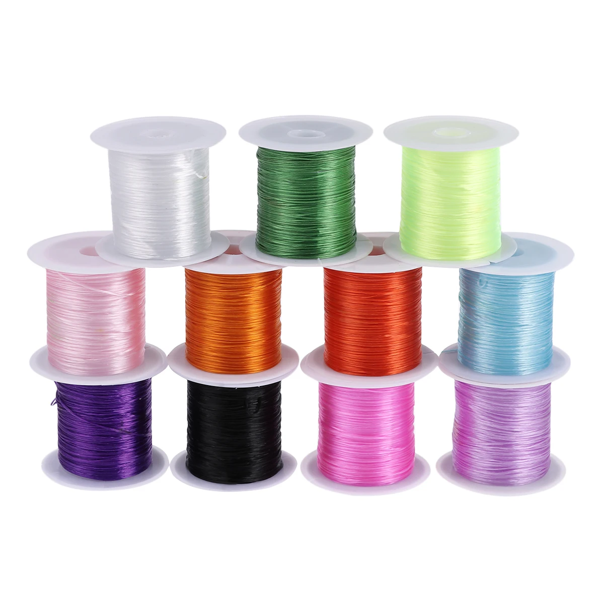 

11 Rolls Necklace Beaded Bracelet Thread Elastic Rope Line Crystal Prayer Beads Jewelry