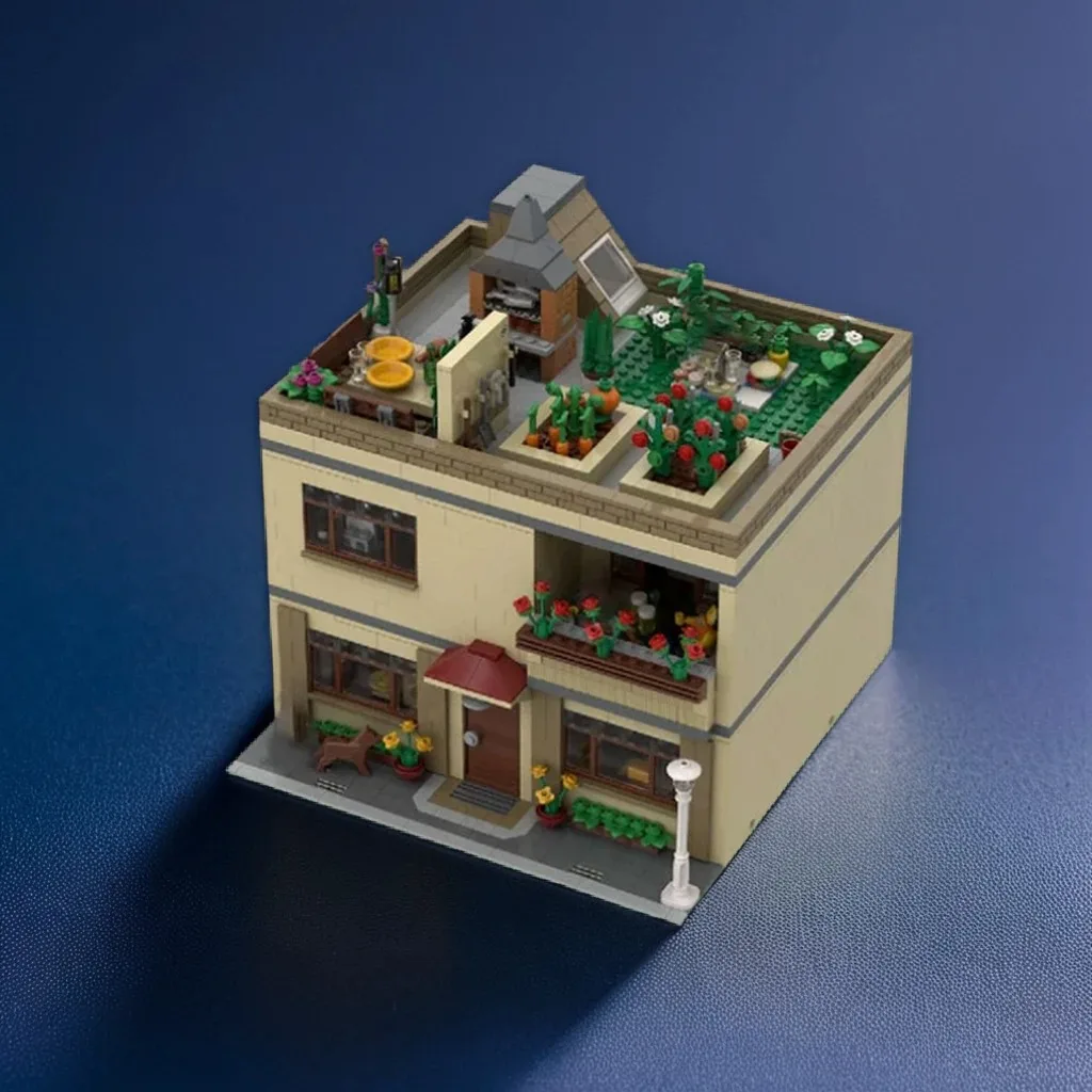 

3052 шт. квартира с крышкой сад MOC DIY модель строительные блоки-вертикальное городское сельскохозяйственное здание