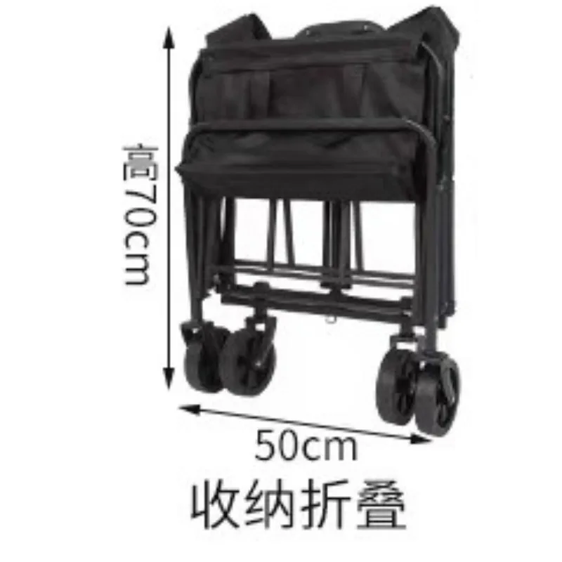 Foldable Outdoor Camping Cart for RV Tent Travel Gear Heavy Duty Large Wheel Pull Trolley Balloon Tire Portable Utility Wagon