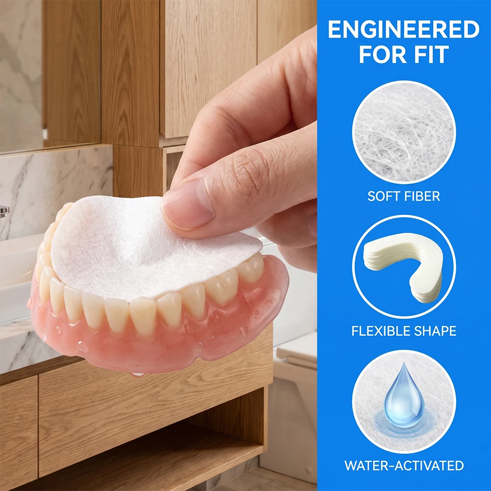 30PCS Denture Adhesive Cushion Soft Comfort Strip Pads Strong Hold Upper/Lower Strong Hold Comfort Cushions Denture tool