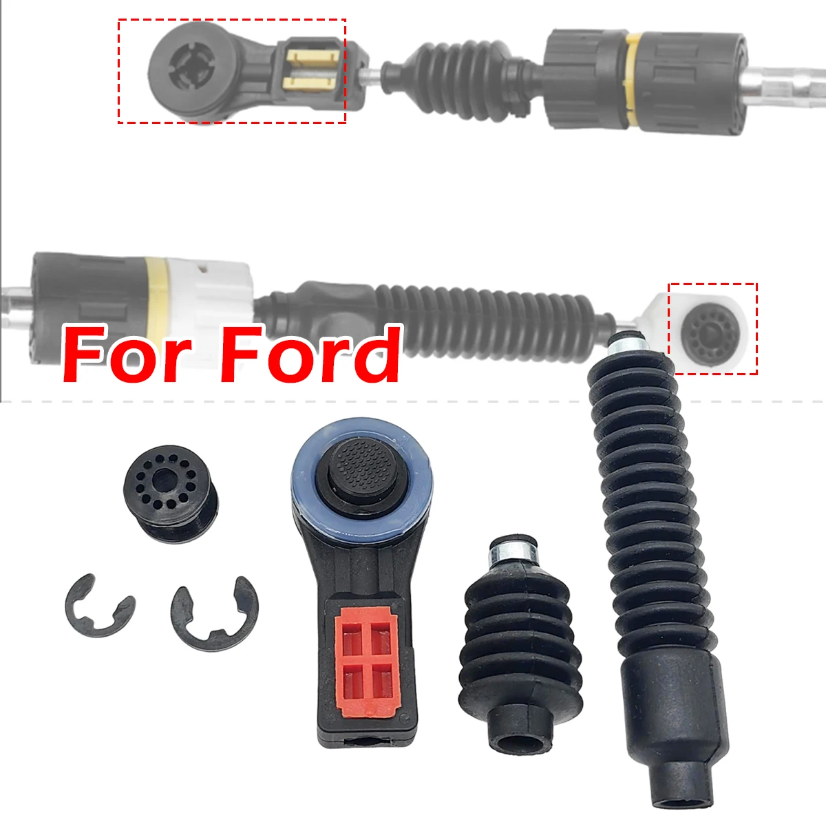 Para Ford Focus Fiesta C-Max Fusion: Cable de Palanca de Cambios Manual, Conector de Varilla de Palanca de Cambios, Funda de Varilla de Conexión 2002 2004 2006