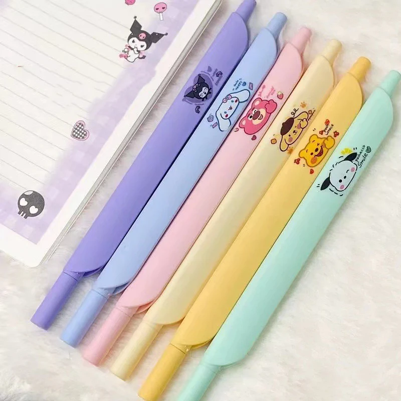 Cute Sanrio Neutral Pen Cinnamoroll Accessories Cartoon Kawaii Anime Student Brush Pen Office Signature Pens Toys for Girls Gift