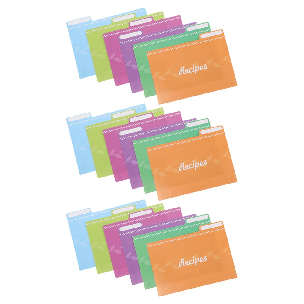 

18 Pcs Russian Recipe Color Index Cards Food Dividers Separator Page Paper Binder Kitchen Category Decorative