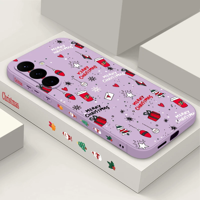 Merry Christmas Phone Case For Samsung Galaxy S24 S25 FE S25 S23 S22 Ultra A17 A56 A16 A55 A25 A15 A36 A35 A54 5G Soft TPU Cover