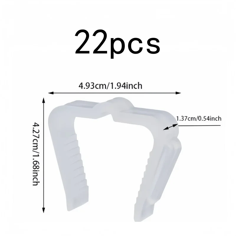 White Christmas Light Clips 22 pcs, No Tools Needed, Hold Lights on Eaves, Fences and Gutters, Easy to Install