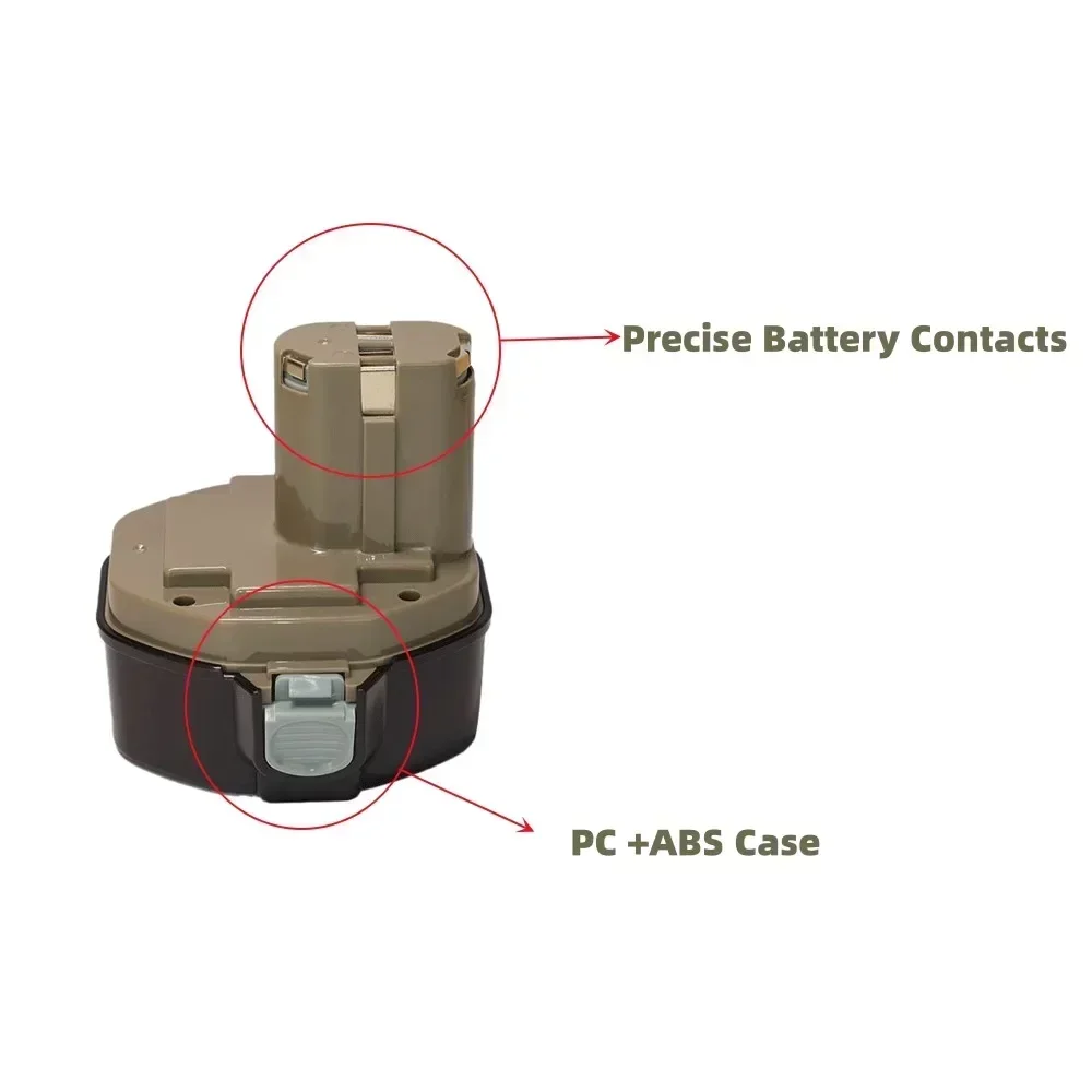 For Makita 14.4V NI-MH 12800mAh Replacement Battery for Makita Battery 14.4V PA14 1420 1422 1433 1434 1435 1435F 192699-A