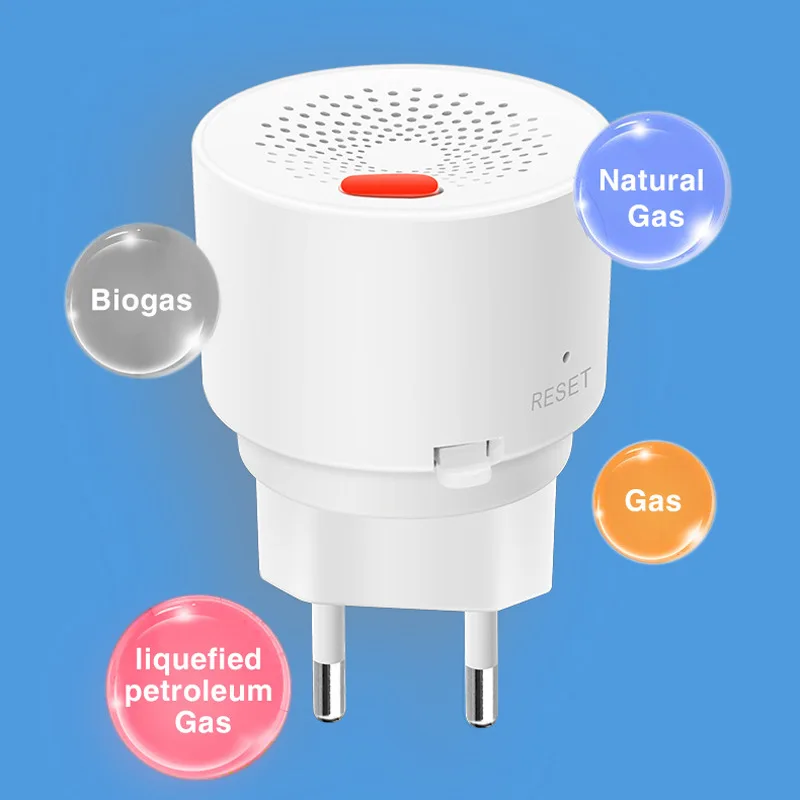 EU Plug Tuya Smart Zigbee Gas Leak Detector Wireless LPG Natural Gas Methane Leakage Sensor For Household Kitchen Alarm System