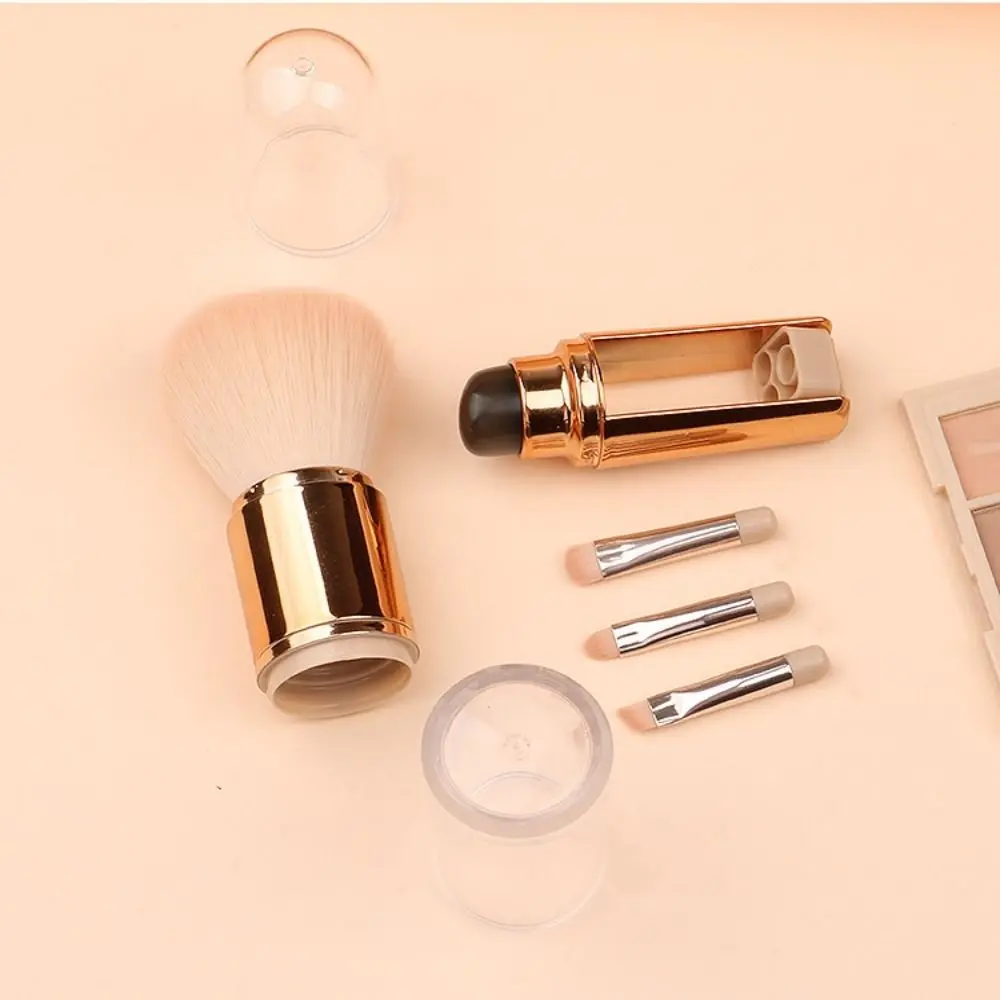 Fashion Eye Shadow Brush Makeup Brush Set Convenient Stretchable 5 in 1 Makeup Brush Set Soft Dustproof Powder Brush Journey