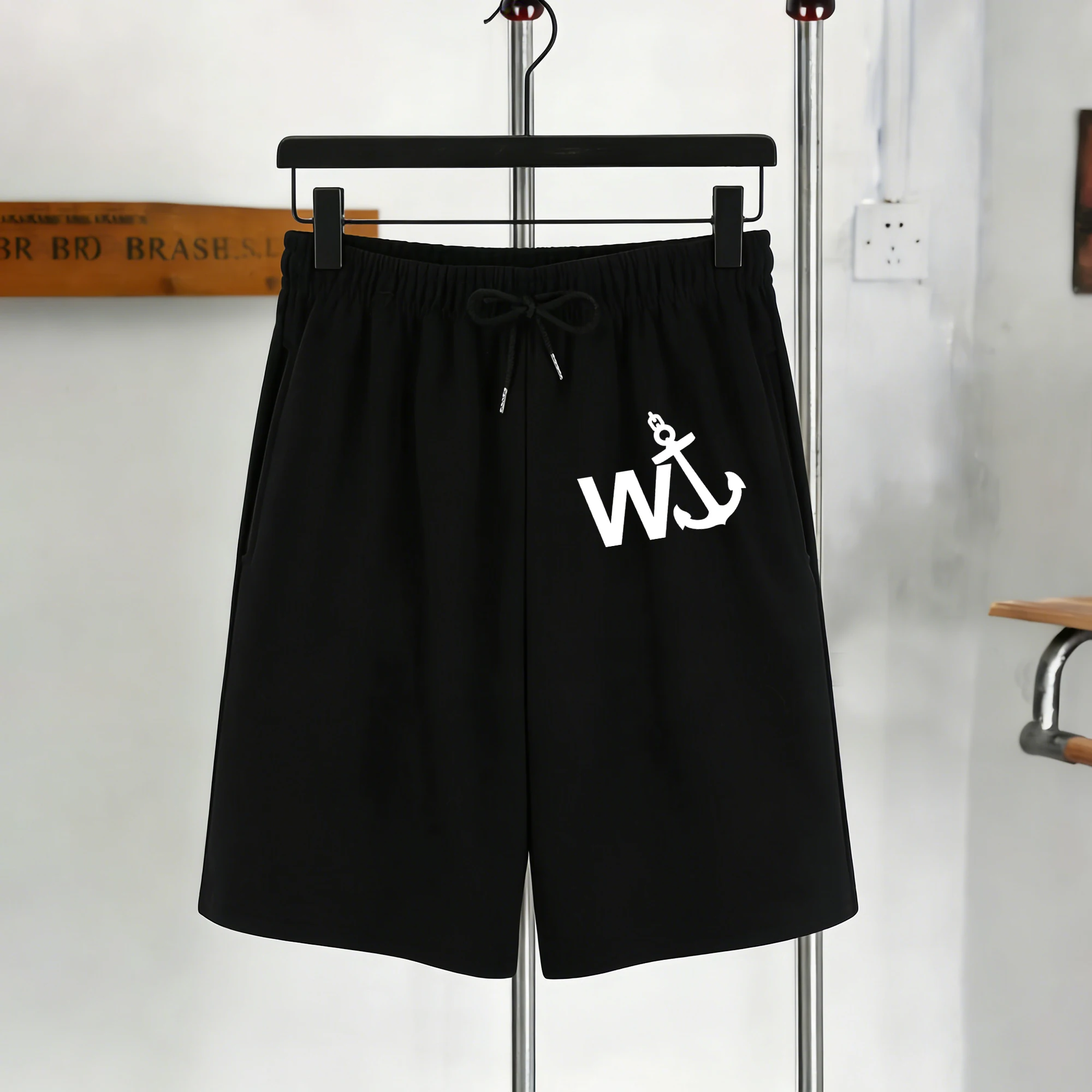 

The Letter W And Anchor Pocket Pants Men Casual Breathable Clothing Unisex Fashion Retro Sweatpants Loose Drawstring Pant