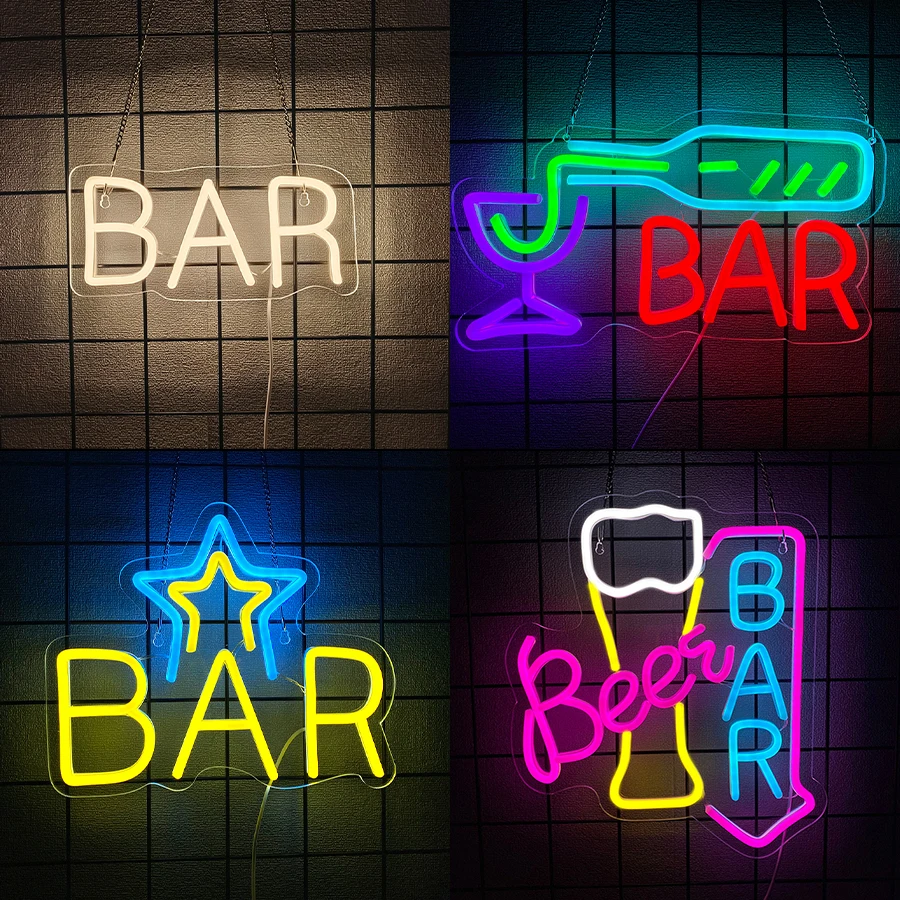 علامة النيون من سلسلة البار لديكور الحائط، لافتة مضيئة للحفلات، ديكور كهف الرجل، بار البيرة، النادي، المطعم، أفضل الهدايا للأصدقاء