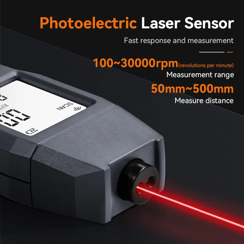 LODESTAR Handheld Mini Digital Laser Tachometer LD373 Non-Contact Tachometer RPM Range 100-30000RPM Tachometer Odometer