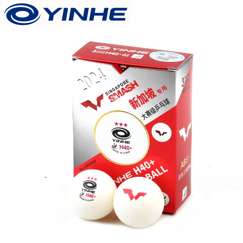 YINHE WTT 2024 Singapur Grand Slam Tischtennisbälle 3 Sterne H40+ ABS Neue Materialien mit Naht Ping-Pong-Bälle 6 Stück/Box