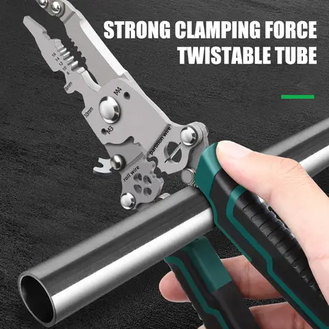 इलेक्ट्रीशियन वायर कटर मल्टी फंक्शन फोल्डिंग केबल स्ट्रिपिंग प्लायर्स वायरिंग कटिंग क्रिम्पिंग हैंडहेल्ड टूल्स प्रोफेशनल के लिए 6 best sales बिजली के उपकरण - №3