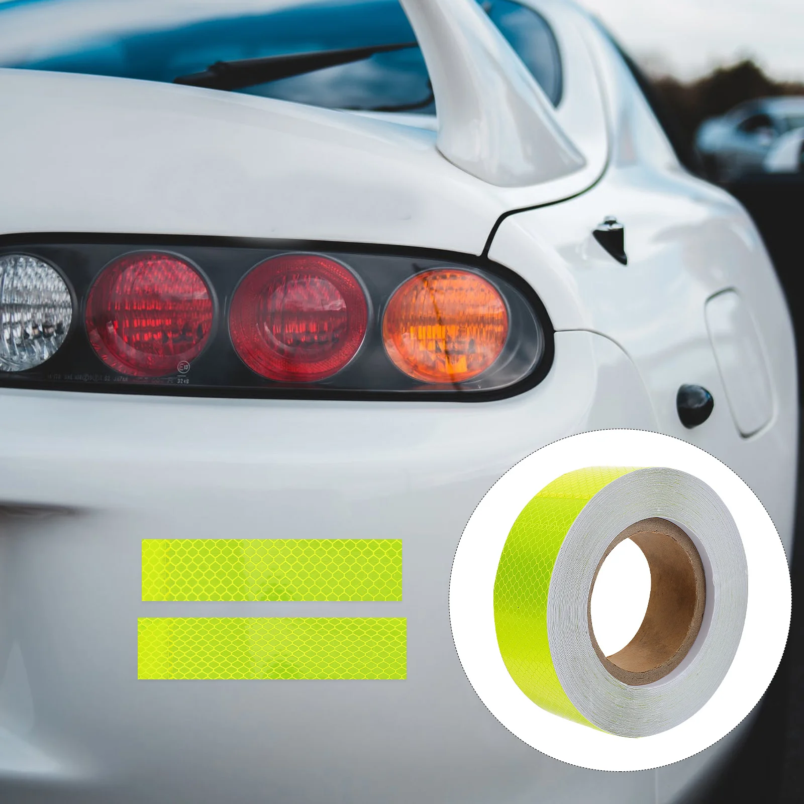 Solid Color Reflective Safety Warning Tape Night Fluorescent Honeycomb Pattern Reflective Tape for Vehicles Road Markings Home