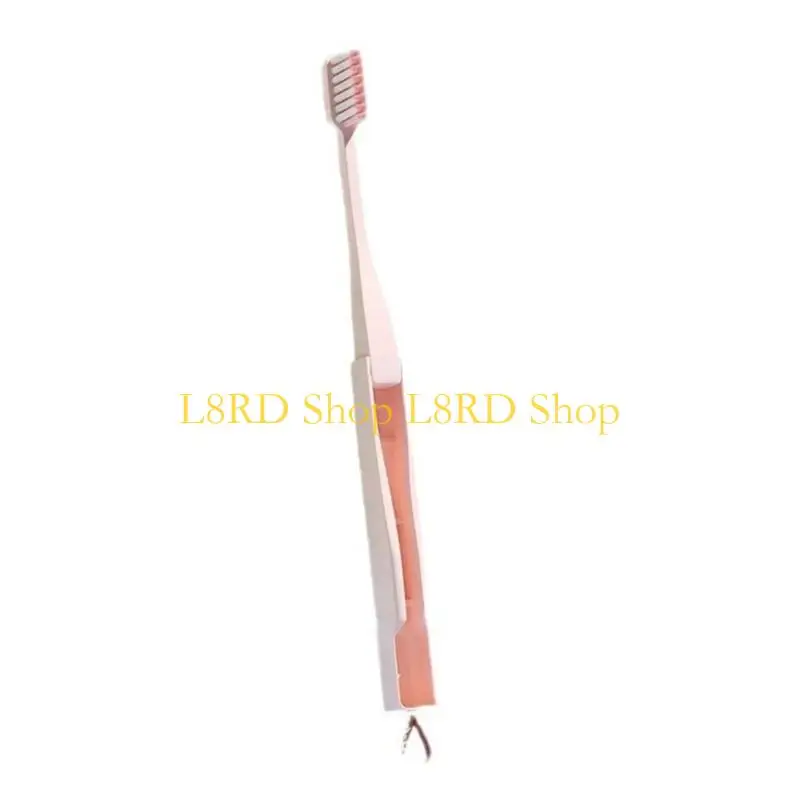 L8RD Foldable Toothbrush Space Saving Design Anti Slip Handle Y Hanging Loop