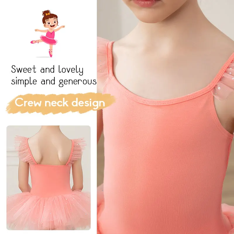 Ballet Skirt Girls Dance Leotards Party Dress Cotton Gymnastics Clothes Students Kids Children Ballet TuTu Dance Skirt Costumes