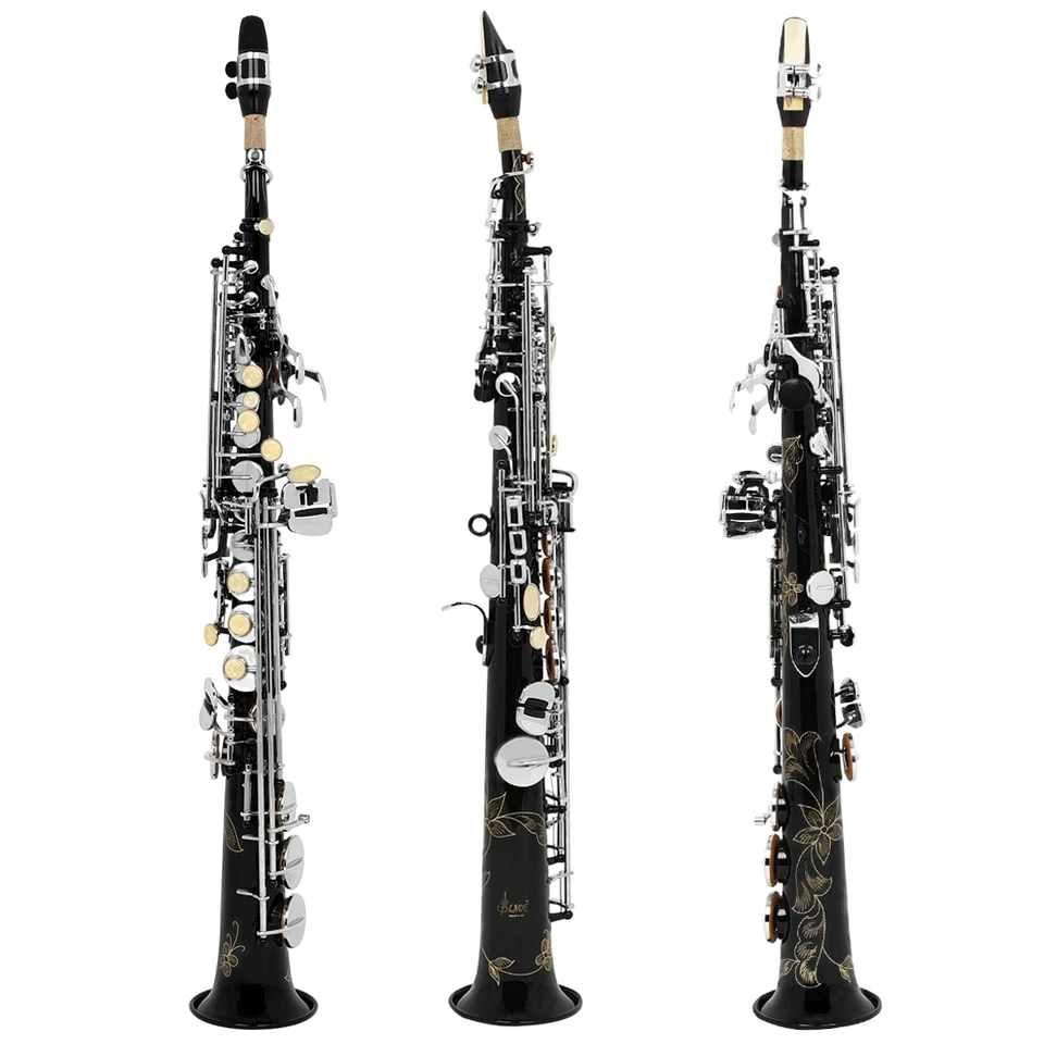 SLADE Black Soprano Saxophone Standard Bb Straight Soprano