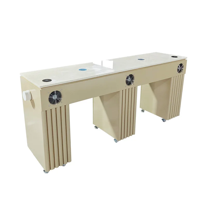 Double manicure table with multi-layer drawers, lockers, manicure table