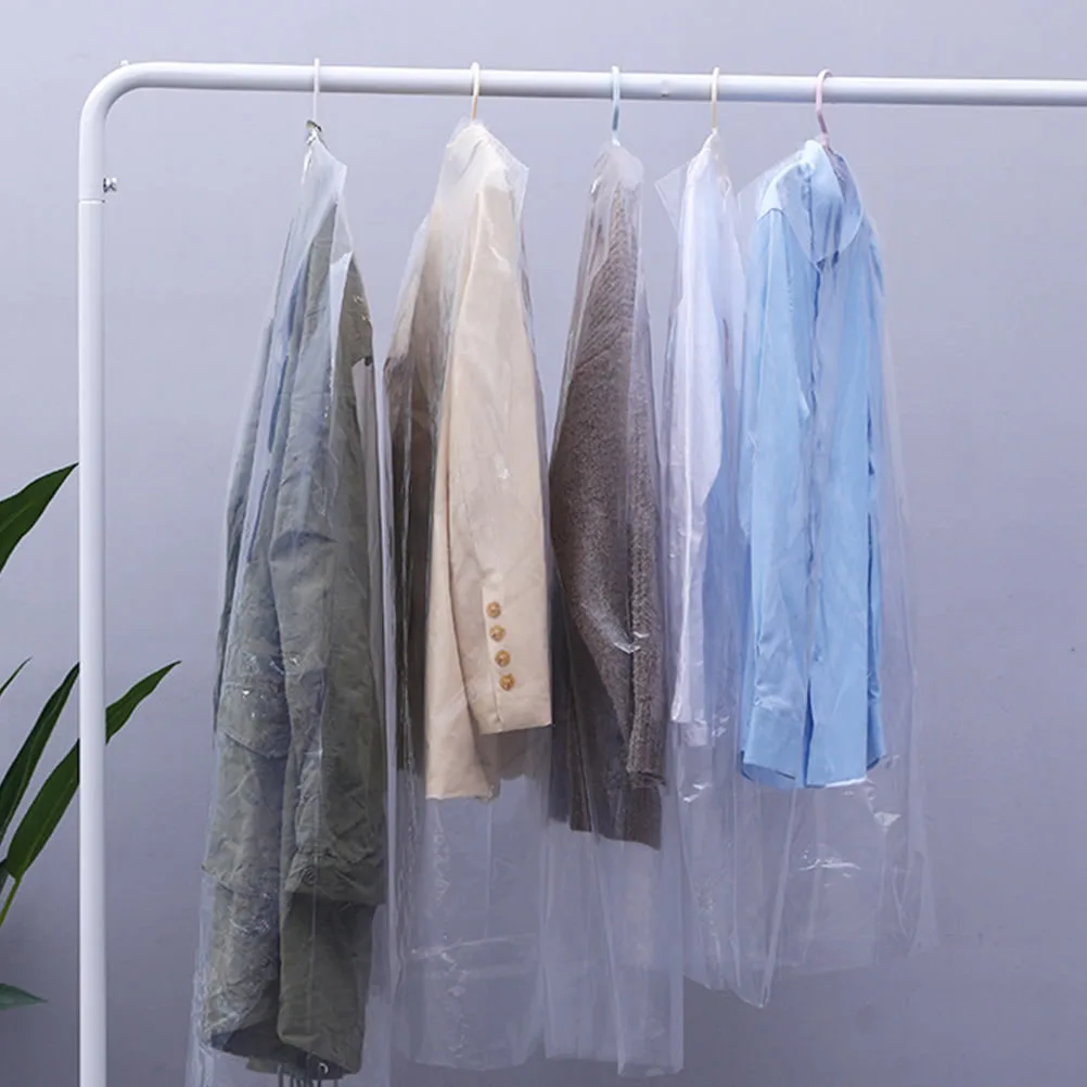 

20Pcs Dry Cleaning Bag Transparent Plastic Garment Bag for Hanging Clothes Dustproof Storage Suit Dress Coat Shirt Closet