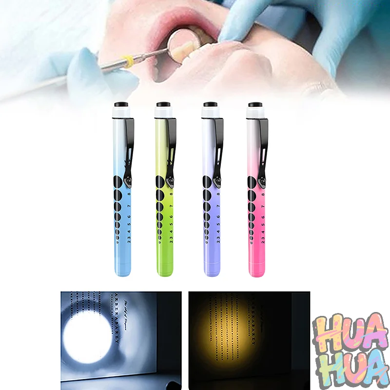 YYYYY قابلة لإعادة الاستخدام LED الطبية Penlight مصباح يدوي مع مقياس التلميذ جيب كليب القلم ضوء الشعلة مصباح للممرضات الأطباء القراءة العمل #2