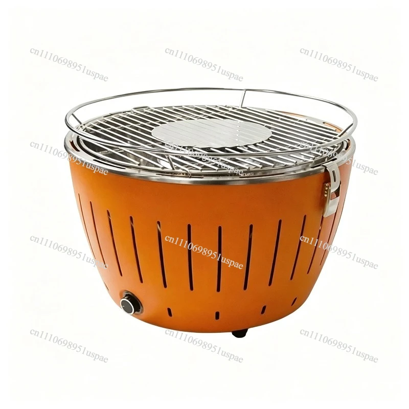 Household Lotus Grill with Internal Fan, Smokeless Anti-scalding Grill, Portable Barbecue Carbon Grill,