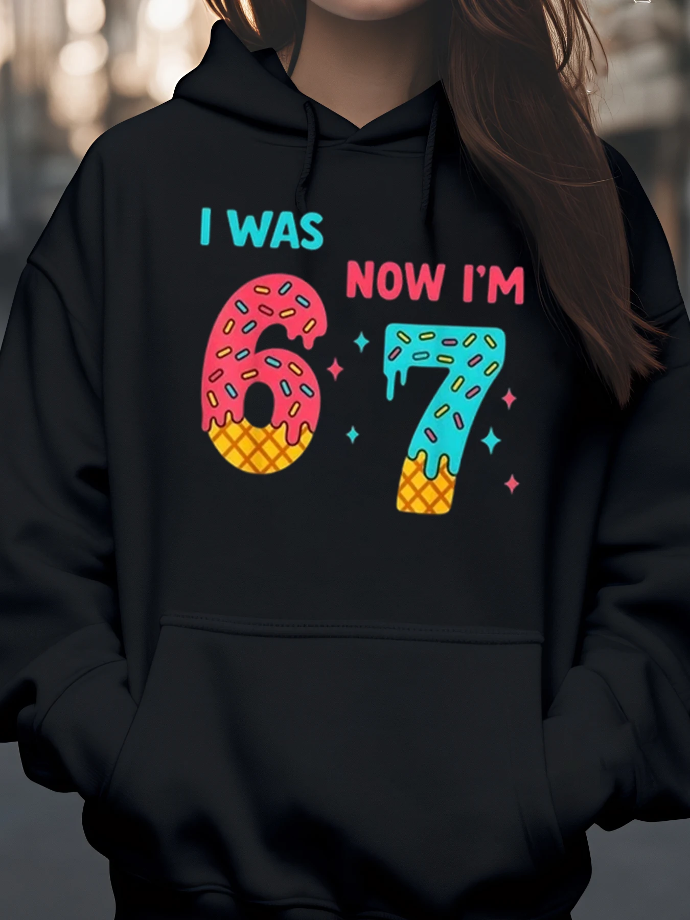 

Дизайнерская толстовка с капюшоном Donut Number от 6 до 7, детская одежда для дня рождения для детей