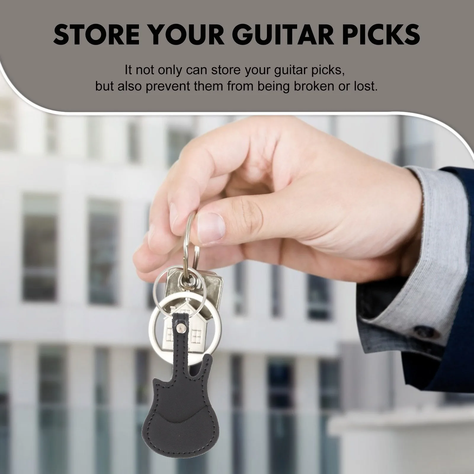 

Guitar Plectrum Holder Picks Acoustic Holders Keyring Black Case Storage Container