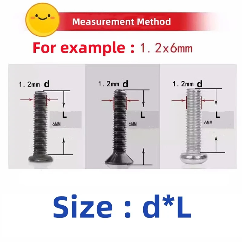 Nickel Plated/Black Miniature Mechanical Screw Box Repair Metal Screw For Eyeglass Frames Watches Laptop Accessorie And Car Keys