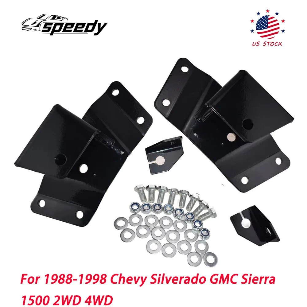 

2 inch Black Rear Axle Drop Hangers Lowering Kit For 1988-1998 Chevy Silverado GMC Sierra 1500 2WD 4WD