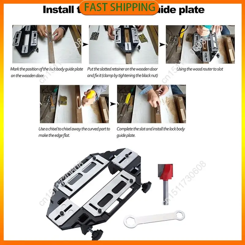 اشتري الآن باب المفصلي تهزهز النجارة ثقب فتاحة الباب الخشبي المفصلي ثقب دليل قفل الباب تهزهز لقفل الباب