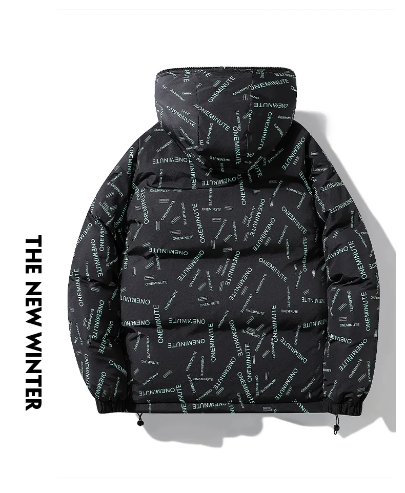 Winter Reversible Zip-Up Padded Jacket Men's Plus Size Thick Warm Outerwear